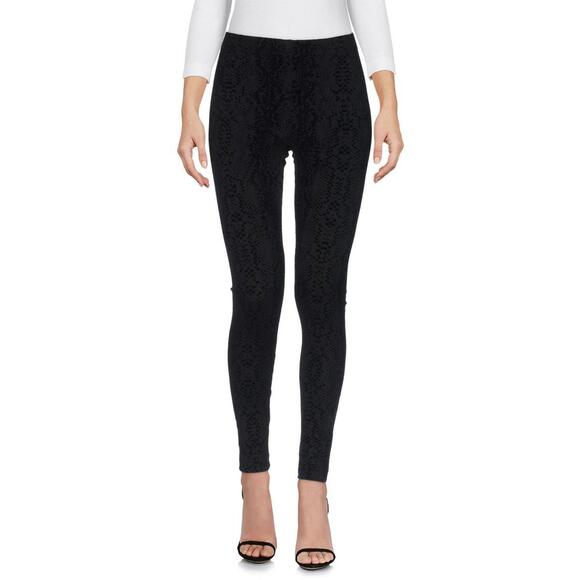 David Lerner Pants - NWT David Lerner Womens Black Velvet Snake Print Textured Leggings Size Large